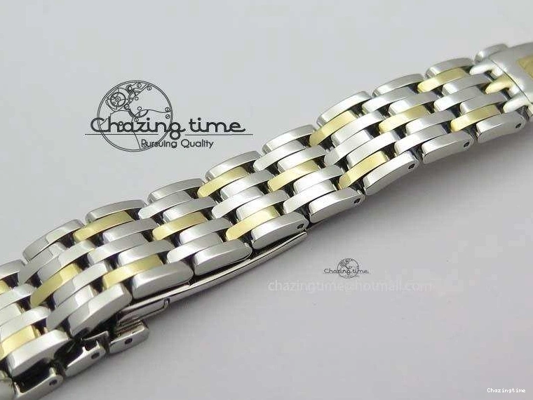 0503 OnTrend De Ville 27mm SS YG Ladies MK 1:1 Best Edition White MOP Dial Diamond Markers On SS Bracelet Ronda Quartz 8187
